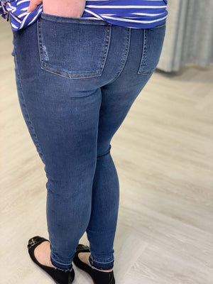 SPANX Jeans Women's Size 2X Blue Wash Distressed Ankle Skinny Denim Jean  Legging