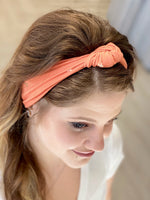 TOP KNOT HEADBAND IN FLORAL WITH TERRACOTTA