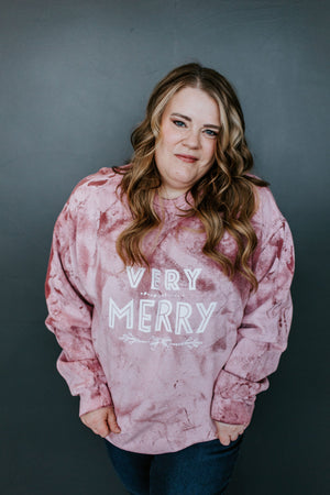 
            
                Load image into Gallery viewer, &amp;quot;VERY MERRY&amp;quot; GRAPHIC SWEATSHIRT
            
        