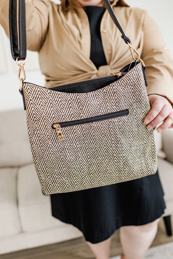 WOVEN DIAMOND PATTERN SATCHEL