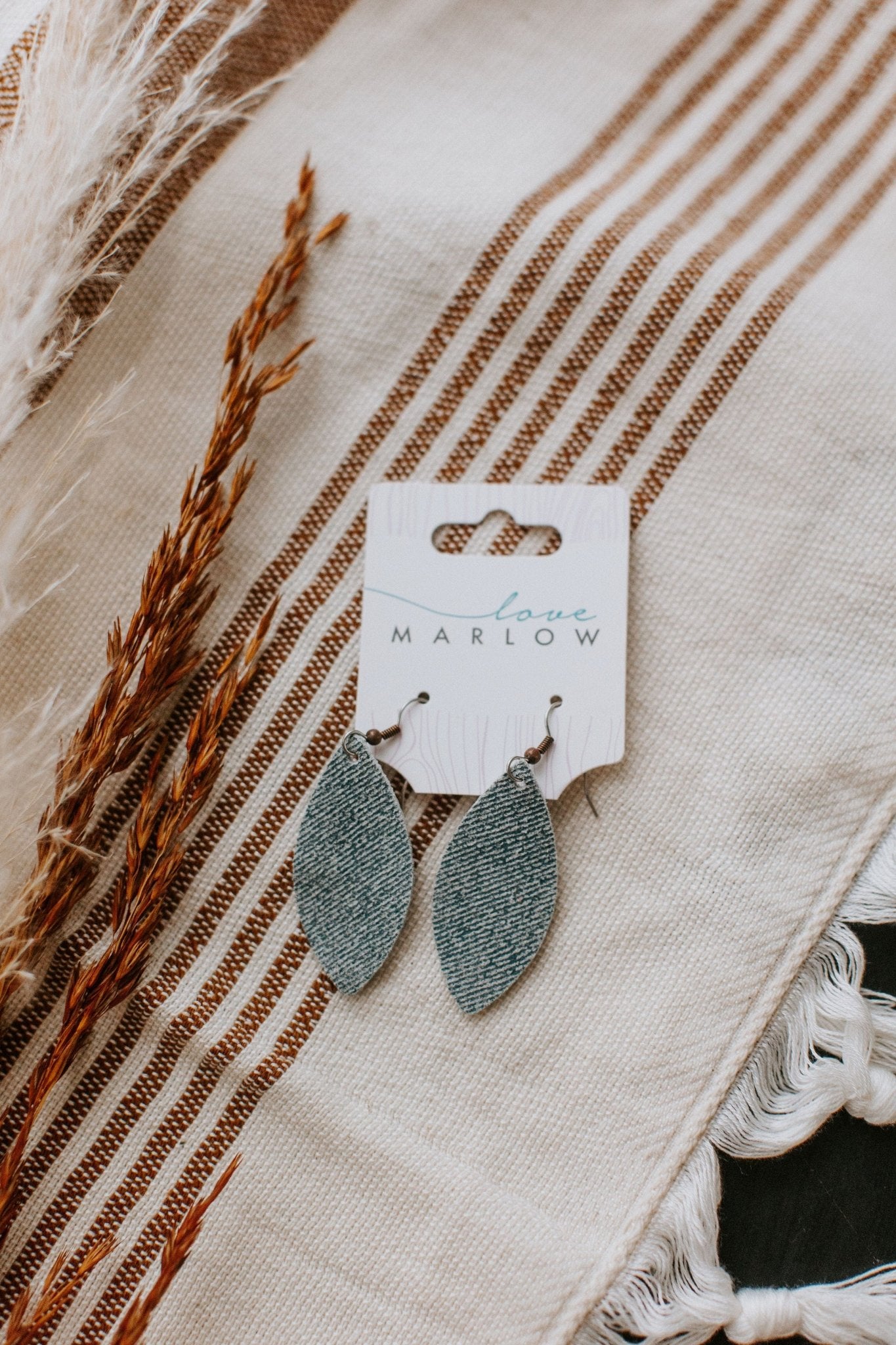 AILEEN EARRINGS IN DENIM - Love Marlow