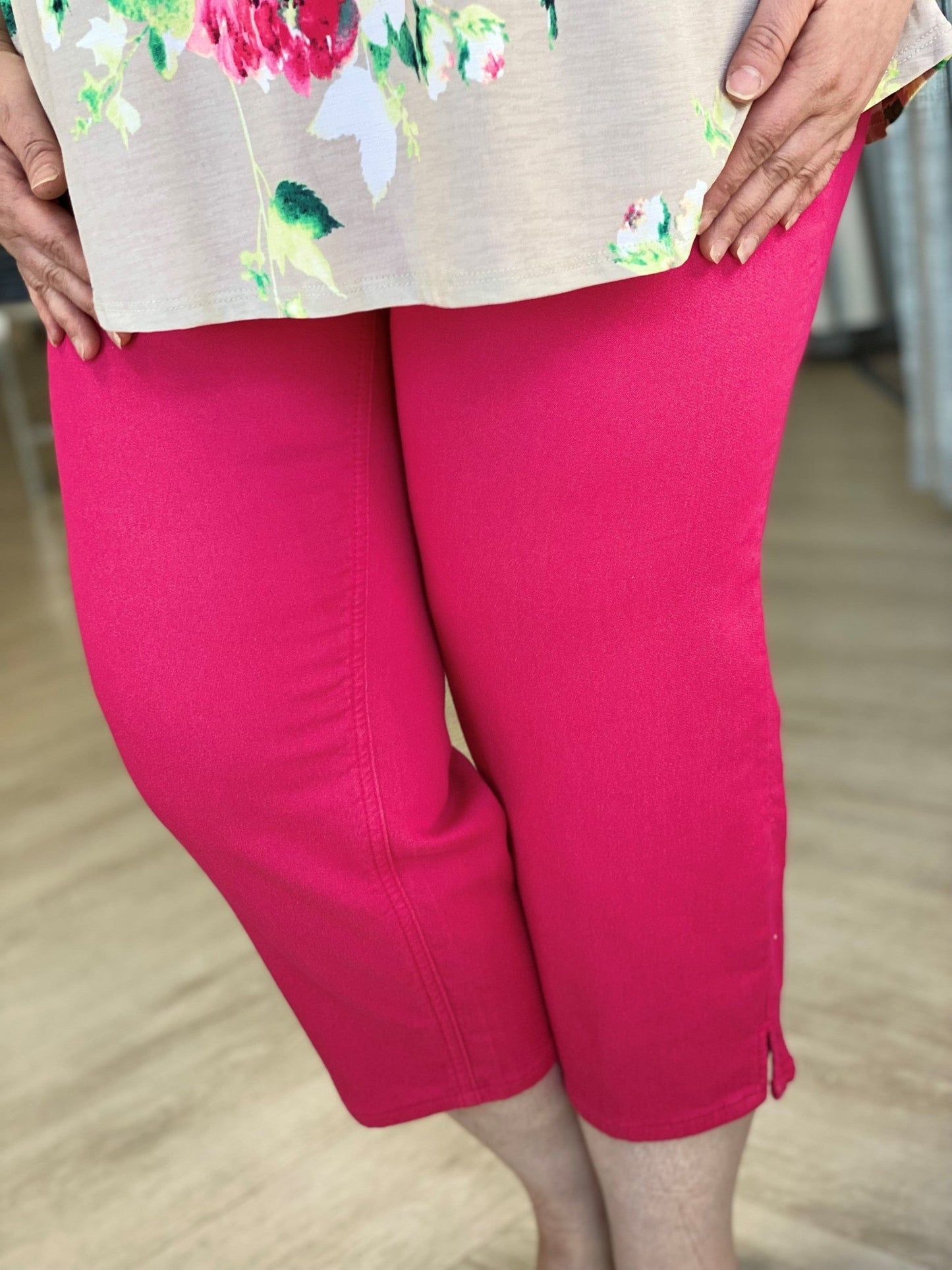 DENIM CAPRI IN FUSCHIA - 12 - Love Marlow