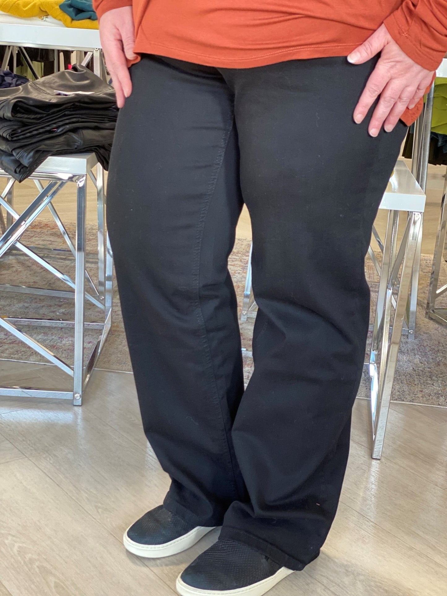 HIGH - RISE STRAIGHT LEG JEAN IN BLACK 12, 14, & 26/28 - Love Marlow