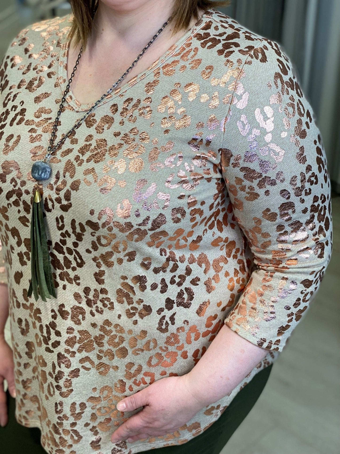 ROSE GOLD ANIMIAL PRINT TUNIC - xL - Love Marlow