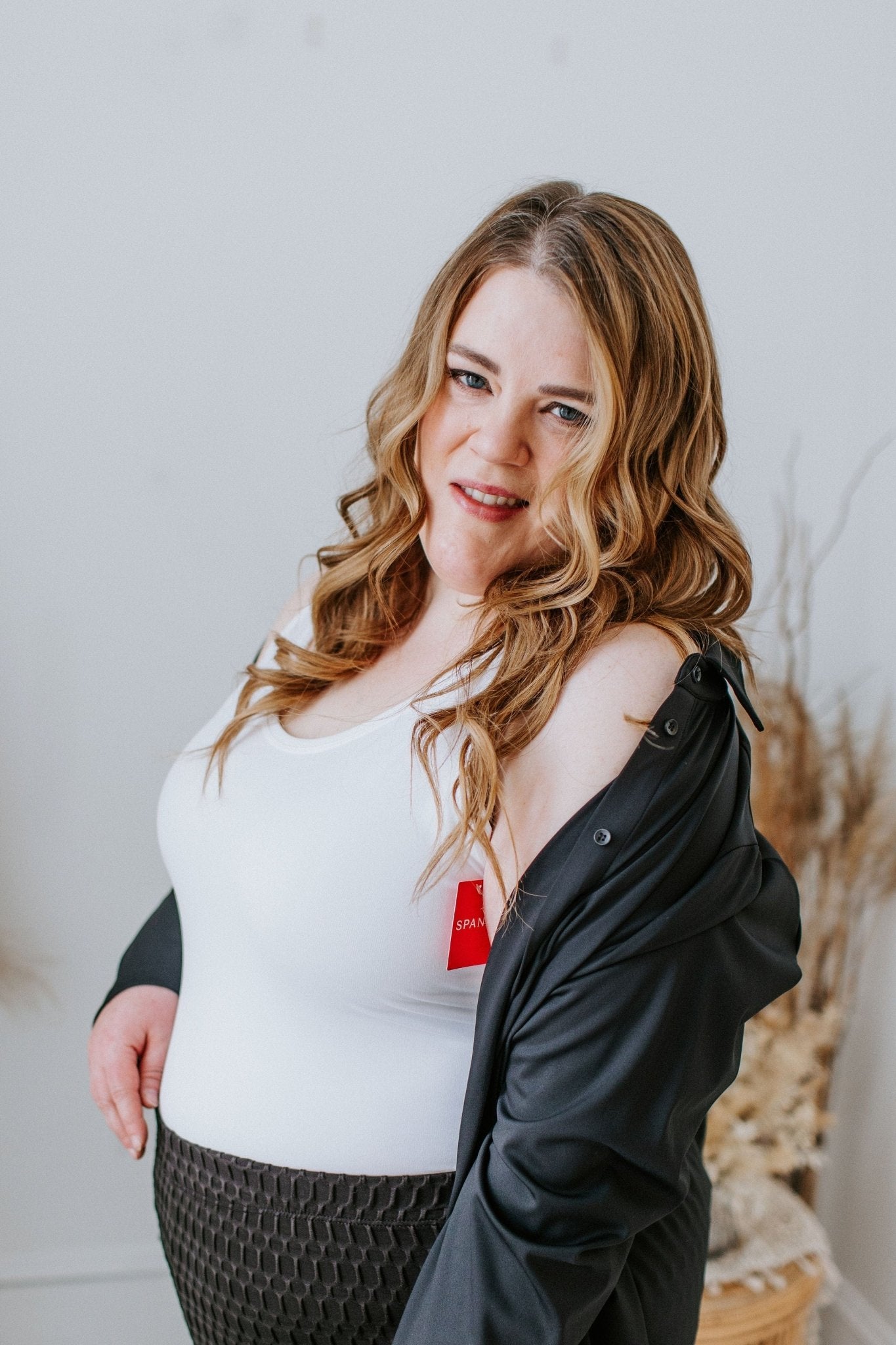 Spanx® SCOOP NECK TANK BODYSUIT IN WHITE - Love Marlow