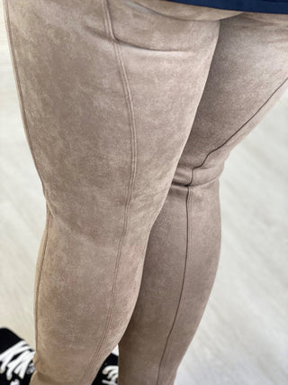 Spanx© FAUX SUEDE LEGGINGS IN CAMEL - Love Marlow