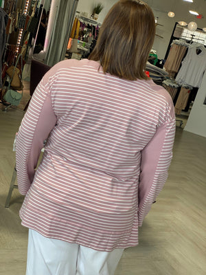 
            
                Load image into Gallery viewer, STRIPE AND THERMAL TUNIC TEE
            
        