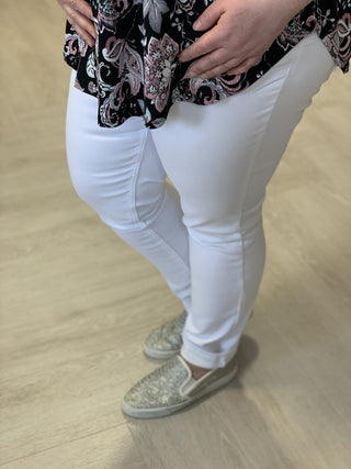WHITE DENIM STRETCH SKINNY - Love Marlow