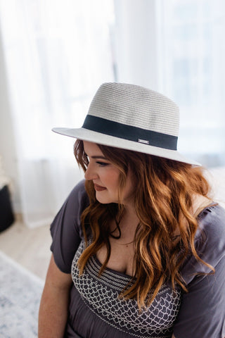 WOVEN FEDORA IN CLOUDY AND BLACK - Love Marlow