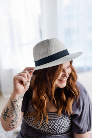 WOVEN FEDORA IN CLOUDY AND BLACK - Love Marlow