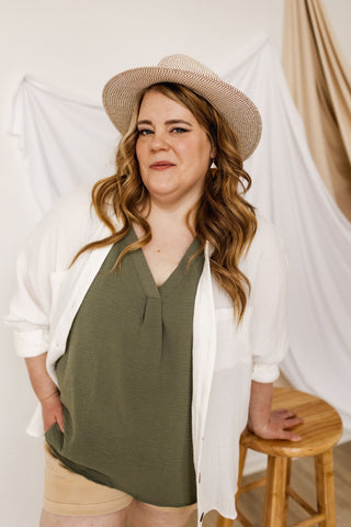 WOVEN FEDORA IN IVORY AND MOCHA BEIGE - Love Marlow