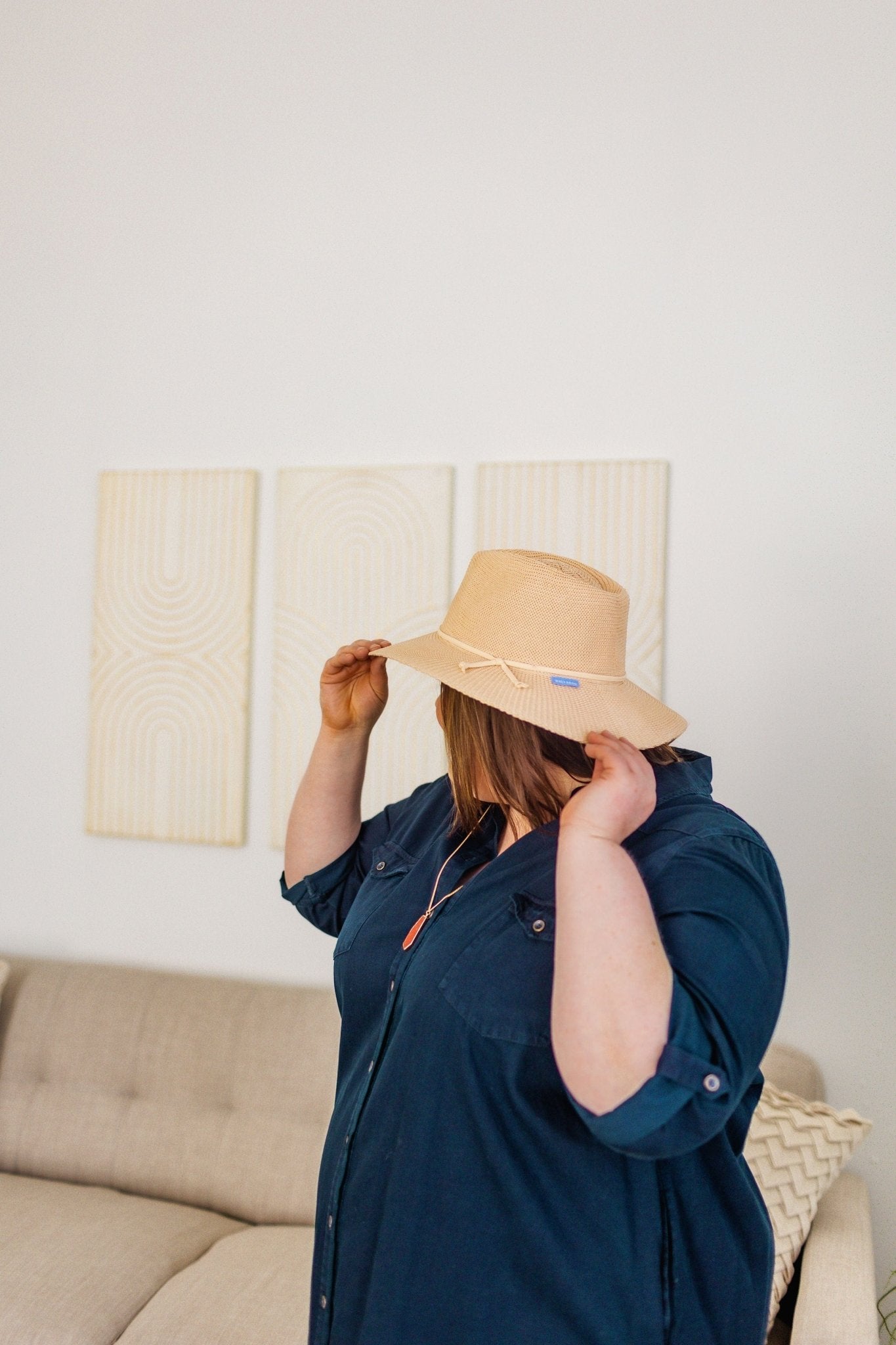WOVEN FEDORA IN TAN - Love Marlow