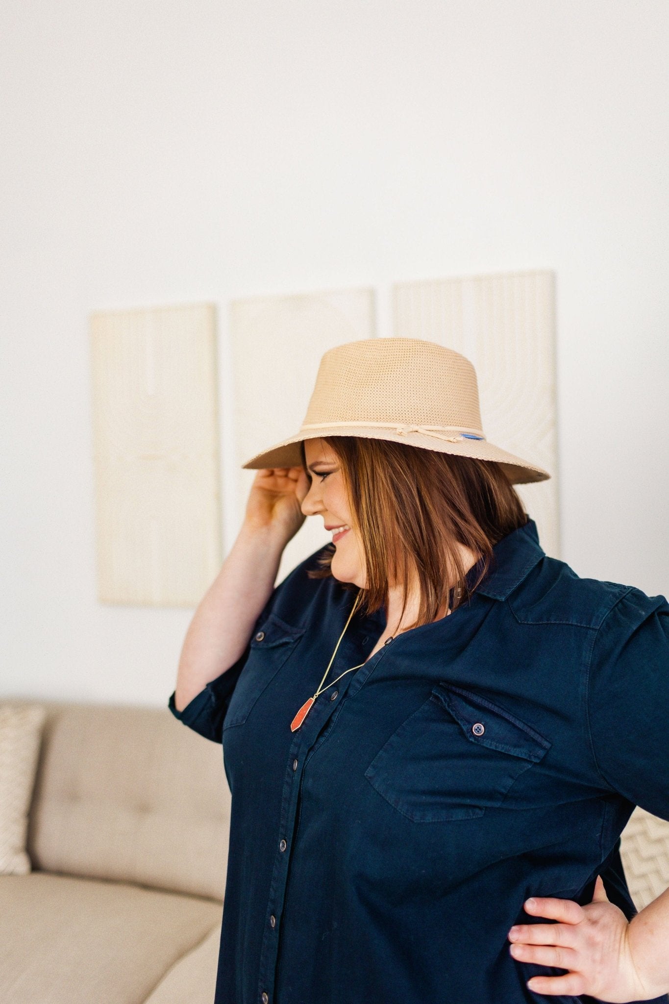 WOVEN FEDORA IN TAN - Love Marlow