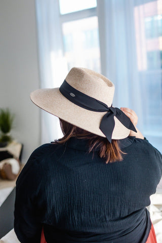 WOVEN FEDORA SUN HAT IN NATURAL AND BLACK - Love Marlow